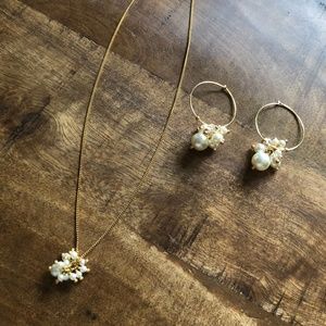 Swarovski Pearl & Crystal Necklace and Earring Set